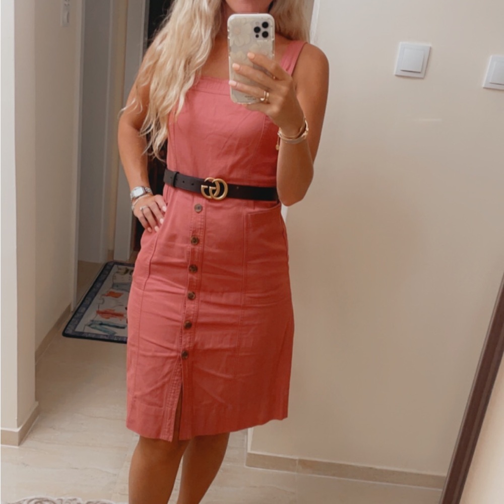 Gap linen summer dress rosy pink